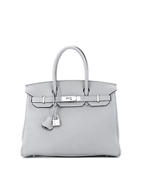 Pre-Owned HERMA‰S Birkin 30 Handbag Grey Togo with Palladium Hardware