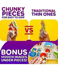Quokka 3x25 Pcs Chunky Wooden Puzzles for Toddlers 2-4 Ages