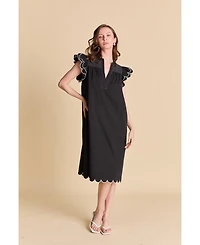 English Factory Women's Scallop Midi Dress