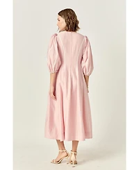 English Factory Women's Contrast Binding Midi Dress