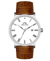 Porsamo Bleu Men's Veritas 1 Genuine Leather Band Watch 1361CVEL