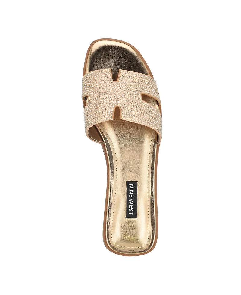 Nine West Women's Giselleh Embellished Flat Sandals