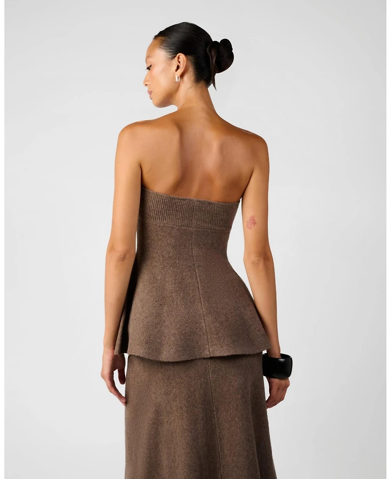 WeWoreWhat Women's Strapless Peplum Top