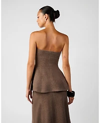 WeWoreWhat Women's Strapless Peplum Top