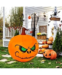 4 Ft Halloween Inflatable Pumpkin Large Blow up with Build-in Led Light