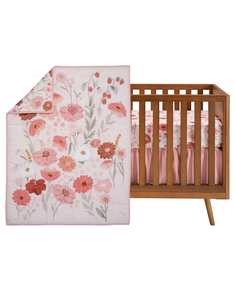 Bedtime Originals Flower Power 3-Piece Floral Baby Nursery Crib Bedding Set