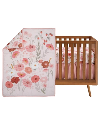 Bedtime Originals Flower Power 3-Piece Floral Baby Nursery Crib Bedding Set