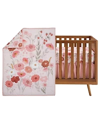 Bedtime Originals Flower Power 3-Piece Floral Baby Nursery Crib Bedding Set