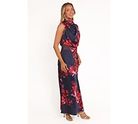 Petal and Pup Women's Anabelle Halter Neck Lace Maxi Dress - Navy Floral Xl