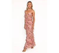 Petal and Pup Women's Ciao Ruffles Maxi Dress - Pale Pink Floral Xl