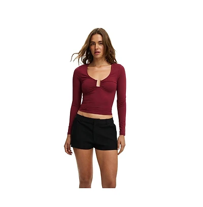 Cotton On Women's Steffi Trim Long Sleeve Top