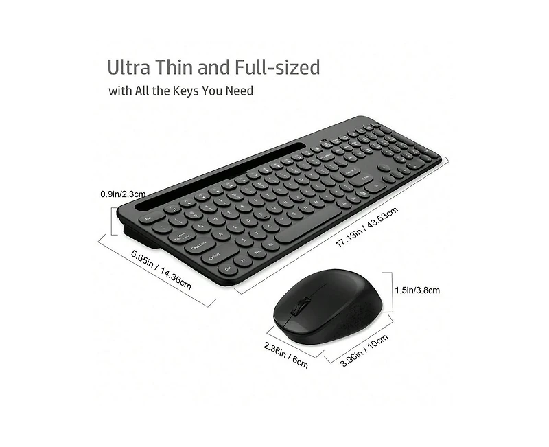 risokeys Full-Sized Ergonomic Wireless Keyboard And Mouse Combo