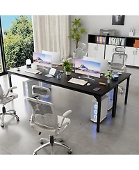 8.8'' W Rectangle Computer Desk, Wood Top Study Workstation