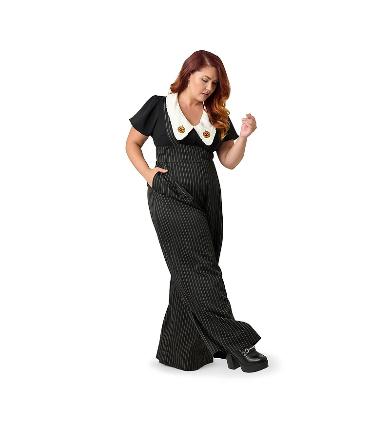 Unique Vintage Plus Wide Leg Rochelle Suspender Pants