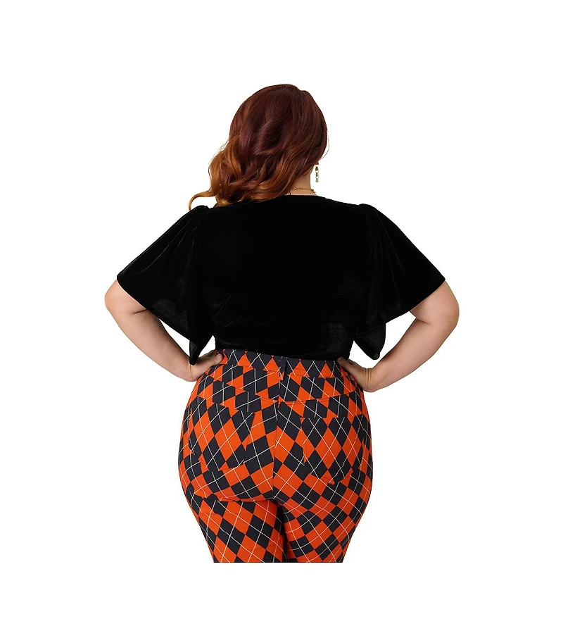 Unique Vintage Plus Flutter Sleeve Top