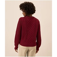 Pact Women's Cable Knit Crew Sweater