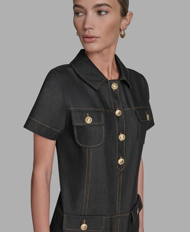 Bcbg Women's Short Sleeve Shirt Dress