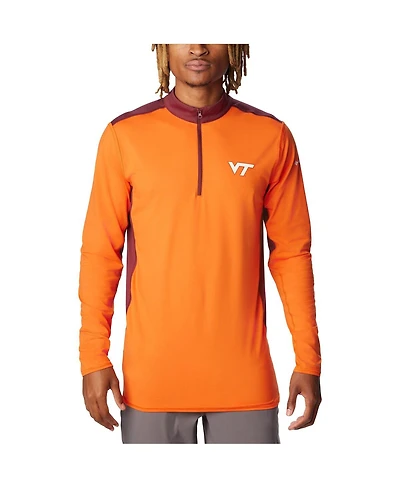 Columbia Men's Orange Virginia Tech Hokies Trail Omni-Shade Quarter-Zip Hoodie