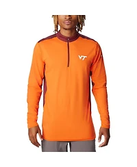 Columbia Men's Orange Virginia Tech Hokies Trail Omni-Shade Quarter-Zip Hoodie