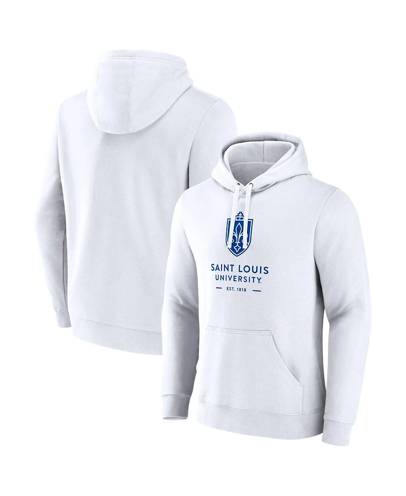 Fanatics Men's White Saint Louis Billikens Primary Logo Pullover Hoodie