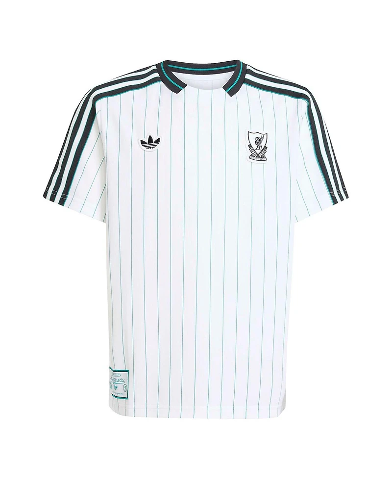 Adidas Big Boys and Girls White Liverpool Terrace Icons Fashion Jersey