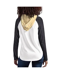 G-iii 4Her by Carl Banks Women's White New Orleans Saints Mvp Raglan Hooded Long Sleeve T-Shirt
