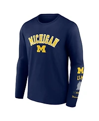 Fanatics Men's Navy Michigan Wolverines Badging Long Sleeve T-Shirt