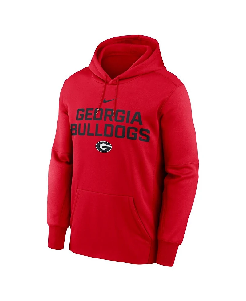 Nike Men's Red Georgia Bulldogs Team Stacked Performance Pullover Hoodie