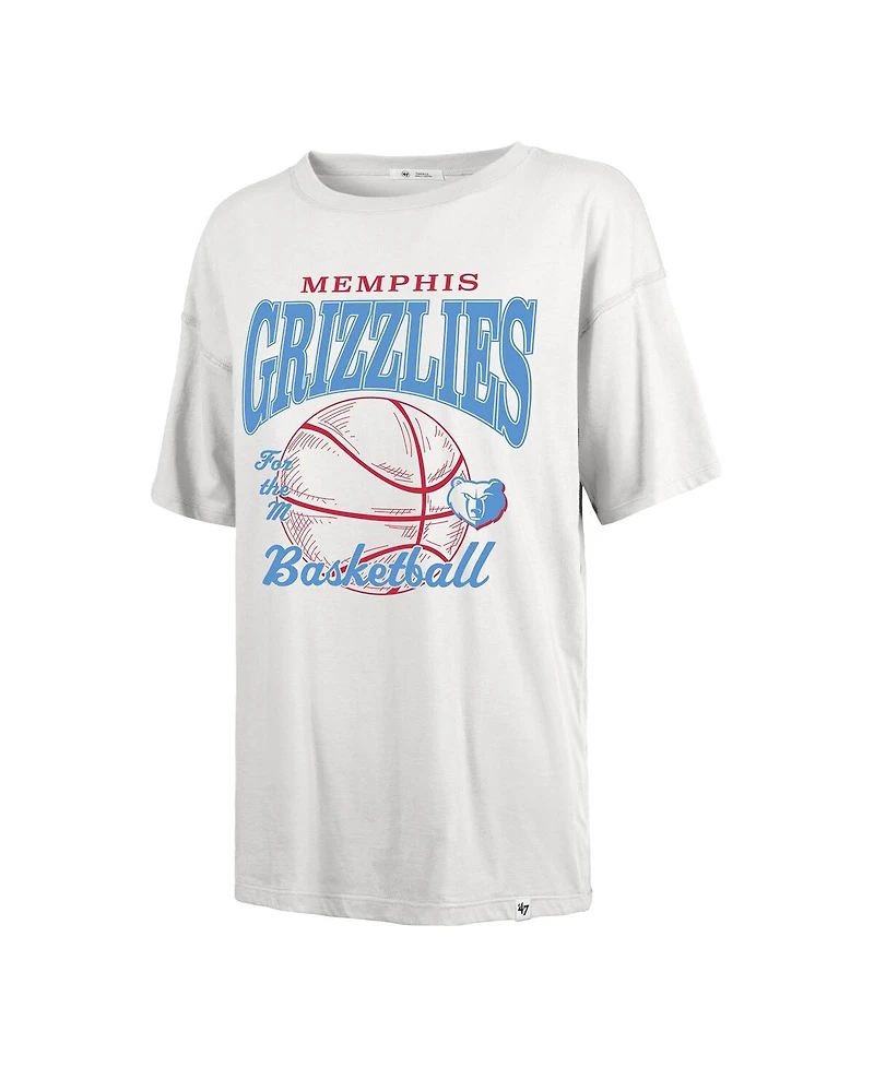 '47 Brand Women's White Memphis Grizzlies City Edition Down Court Sadie T-Shirt