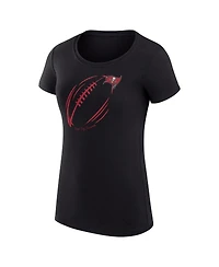 G-iii 4Her by Carl Banks Women's Black Tampa Bay Buccaneers Super-Slim Fit Lightweight Subtle Football T-Shirt