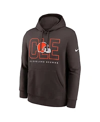 Nike Men's Brown Cleveland Browns Busted Play Club Fleece Pullover Hoodie