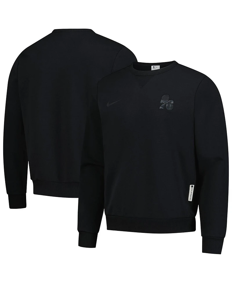 Nike Men's Black Philadelphia 76ers Authentic Standard Issue Travel Dri-fit Sweatshirt