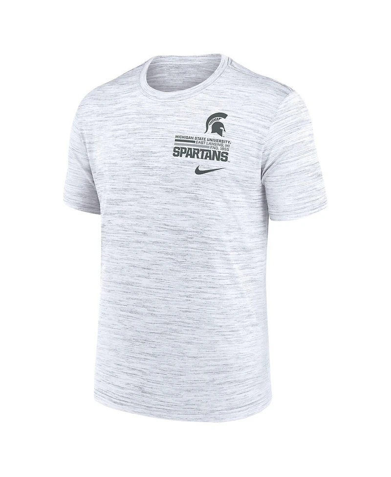 Nike Men's White Michigan State Spartans Velocity Stacked Dri-fit T-Shirt