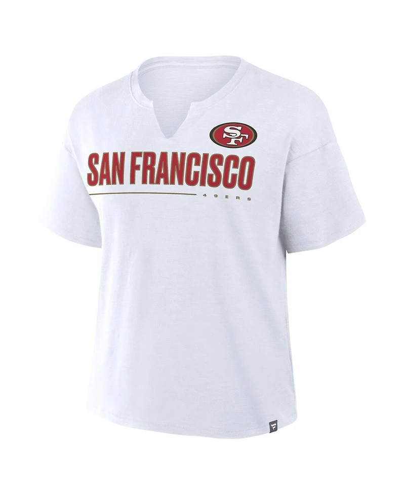 Fanatics Women's White San Francisco 49ers Redzone Slub Boxy T-Shirt