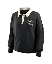 Fanatics Women's Black Pittsburgh Steelers Oversized Hometown Premium Thermal Long Sleeve T-Shirt