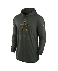 Nike Men's Forest Green Dallas Cowboys 2025 Salute to Service Sideline Dri-fit Lightweight Hooded Pullover Hoodie