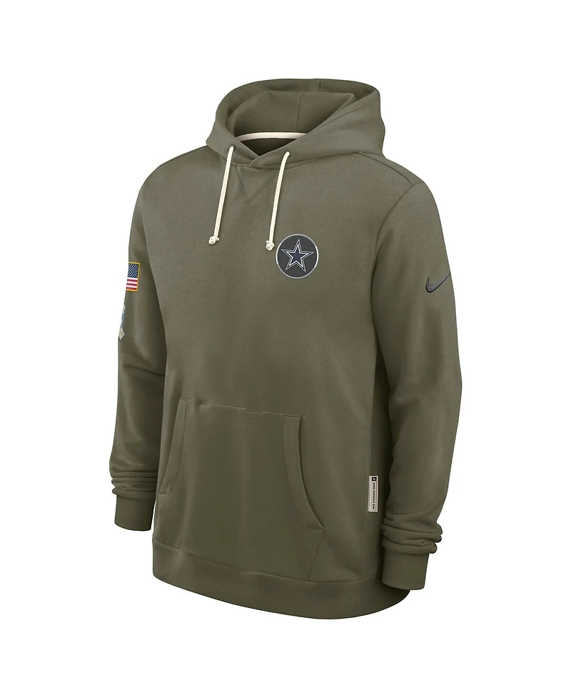 Nike Men's Olive Dallas Cowboys 2025 Salute to Service Sideline Standard Issue Dri-fit Hoodie