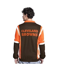 Starter Men's Brown Cleveland Browns Contender Logo Full-Zip Track Jacket