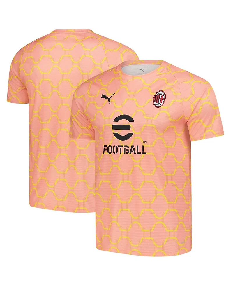 Puma Men's Light Orange Ac Milan 2025/26 Pre-Match Dry Cell Training Jersey