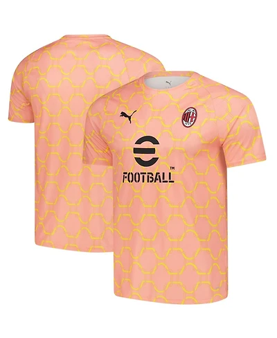Puma Men's Light Orange Ac Milan 2025/26 Pre-Match Dry Cell Training Jersey