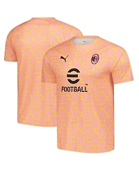 Puma Men's Light Orange Ac Milan 2025/26 Pre-Match Dry Cell Training Jersey