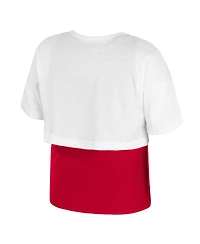 Colosseum Big Girls White Alabama Crimson Tide Gale Cropped 2Fer Top