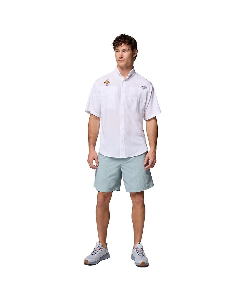 Columbia Men's White Tennessee Volunteers Tamiami Omni-Shade Button-Down Shirt