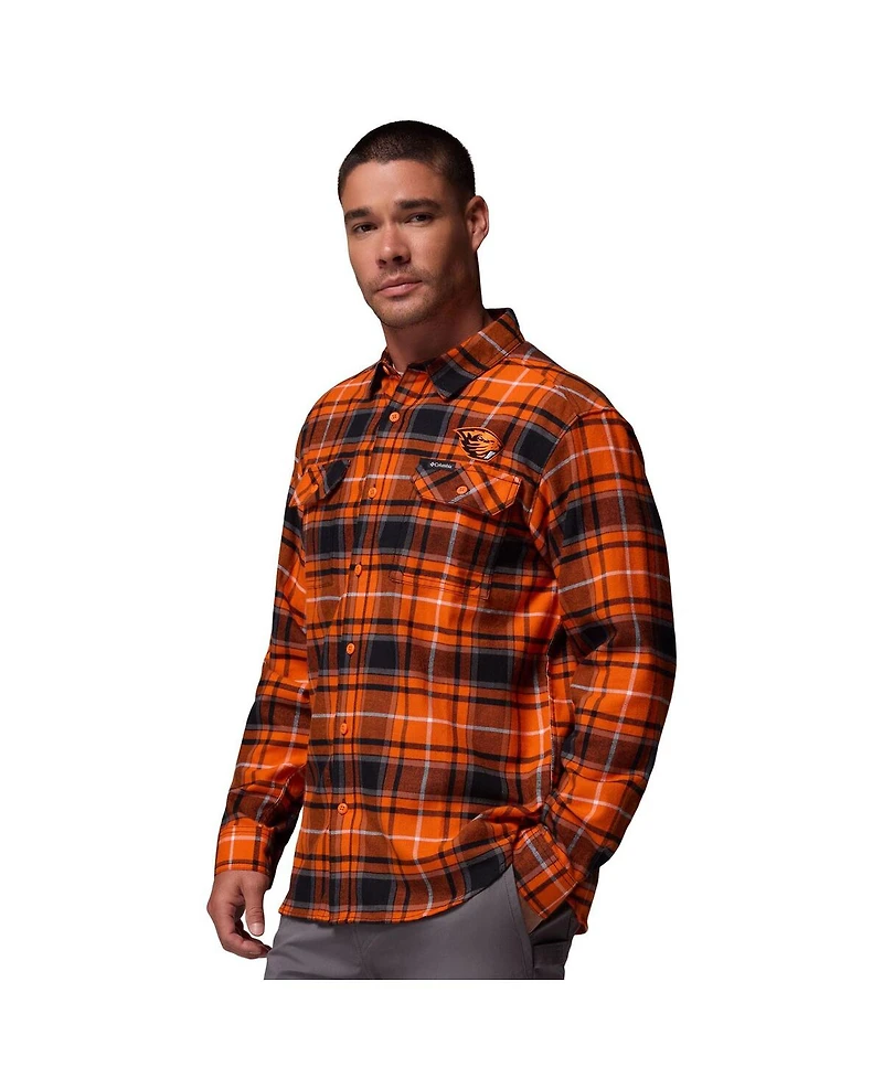 Columbia Men's Orange Oregon State Beavers Omni-Wick Flannel Long Sleeve Button-Up Shirt