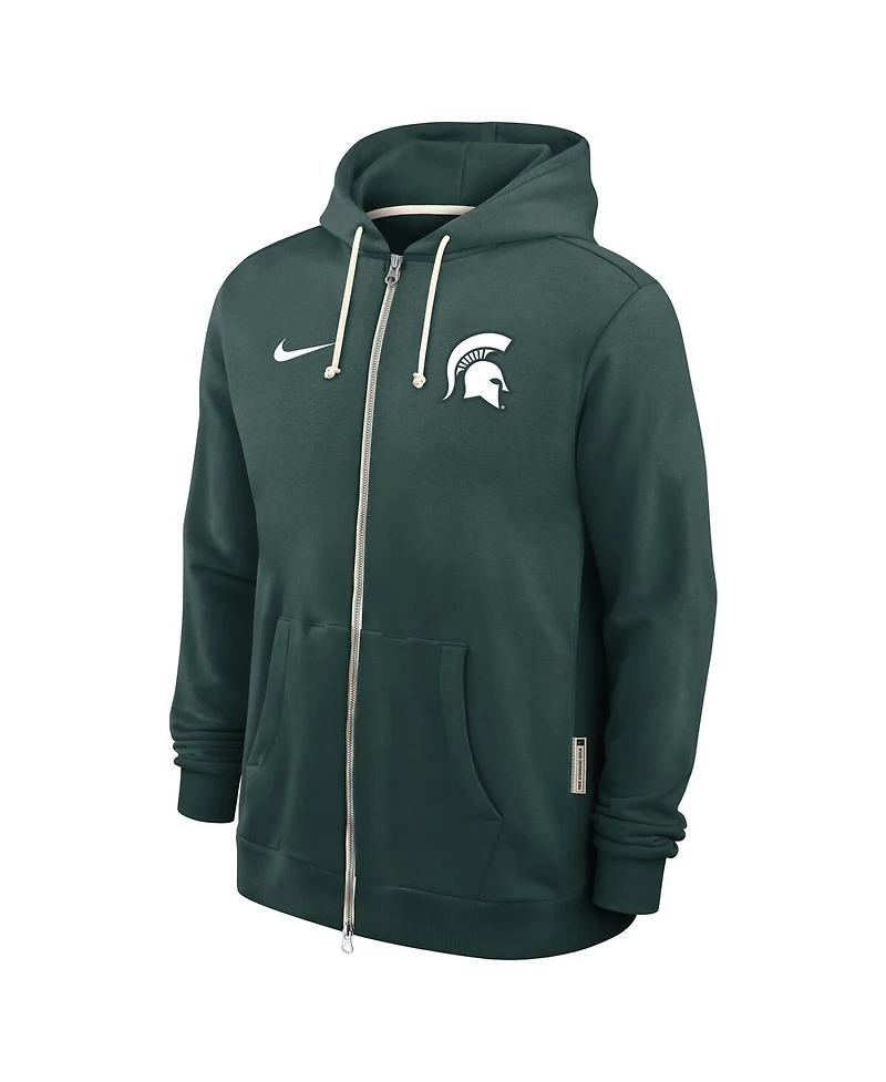 Nike Men's Green Michigan State Spartans 2025 Sideline Standard Issue Dri-fit Full-Zip Hoodie