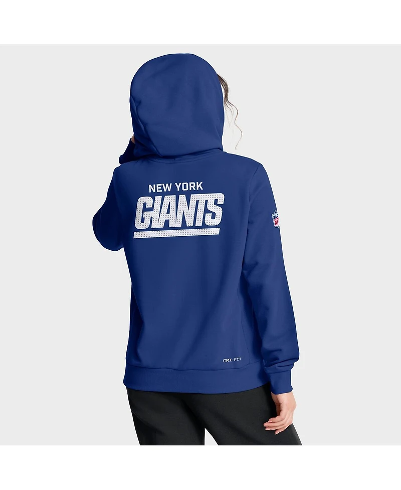 Nike Women's Royal New York Giants Sideline Standard Issue Initial Home Dri-fit Hoodie