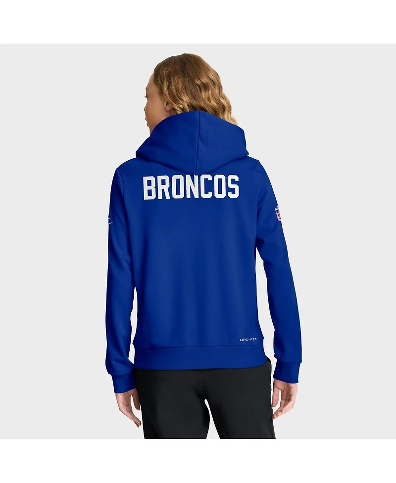 Nike Women's Royal Denver Broncos Throwback Sideline Standard Issue Dri-fit Hoodie