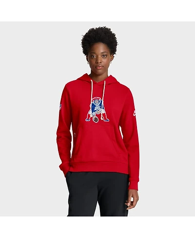 Nike Women's Red New England Patriots Throwback Sideline Standard Issue Dri-fit Hoodie