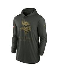 Nike Men's Forest Green Minnesota Vikings 2025 Salute to Service Sideline Dri-fit Lightweight Hooded Pullover Sweatshirt