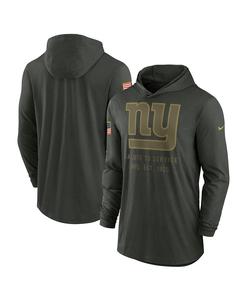 Nike Men's Forest Green New York Giants 2025 Salute to Service Sideline Dri-fit Lightweight Hooded Pullover Sweatshirt